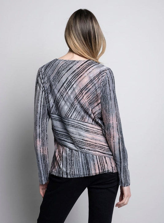 Picadilly Womens Boat Neck Asymmetrical Top