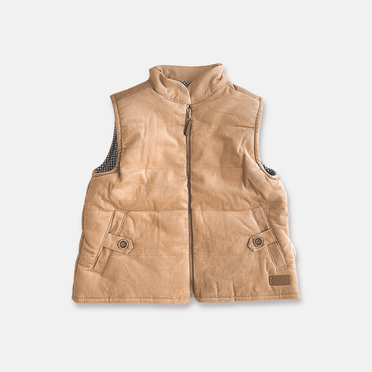 Love Henry Boys Cooper Puffer Vest - Tan Corduroy
