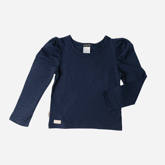 Love Henry Girls Puff Sleeve Knit Top - Navy