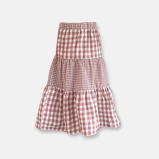 Love Henry Girls Maxi Skirt - Pink Ginghams