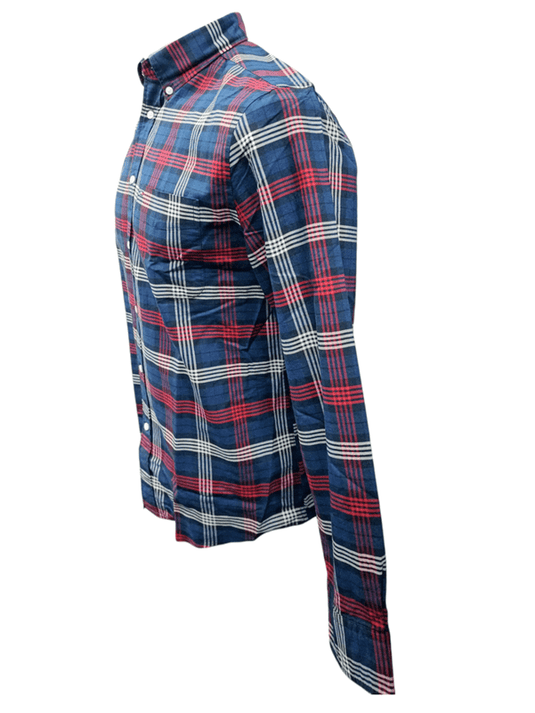Tommy Hilfiger Mens Heritage Oxford Check Long Sleeve Open Front Shirt