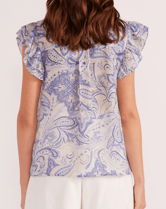 Minkpink Womens Lola Flutter Sleeve Blouse