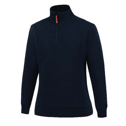 Pilbara Womens Classic Zipper Closed Front Fleece Pullover - Black