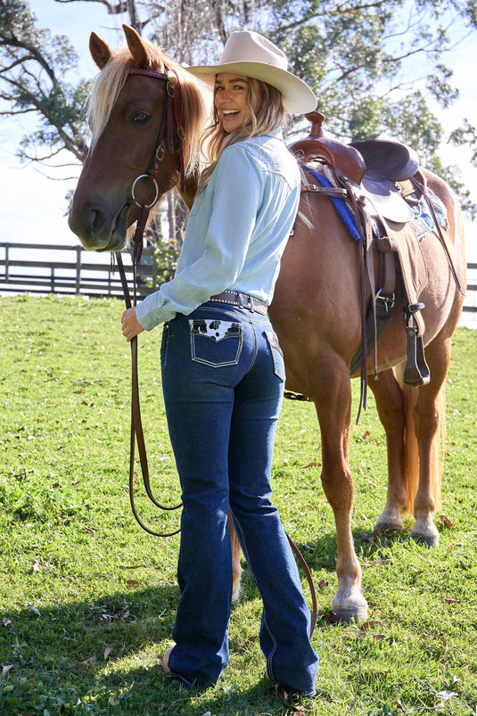Pure Western Womens Pia Relaxed Rider Jean 36