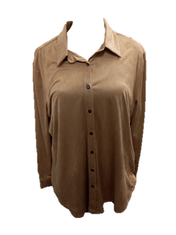 Philosophy Womens Long Sleeve Suede Shirt