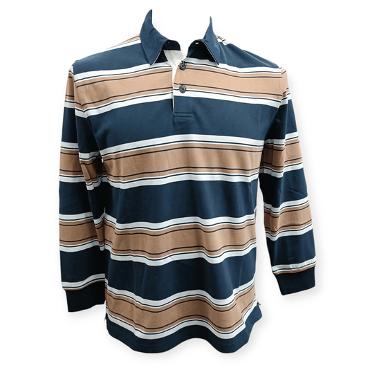 Back Bay Mens Cotton/Poly Stripe Rugby