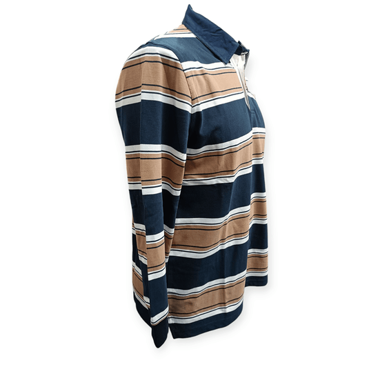 Back Bay Mens Cotton/Poly Stripe Rugby