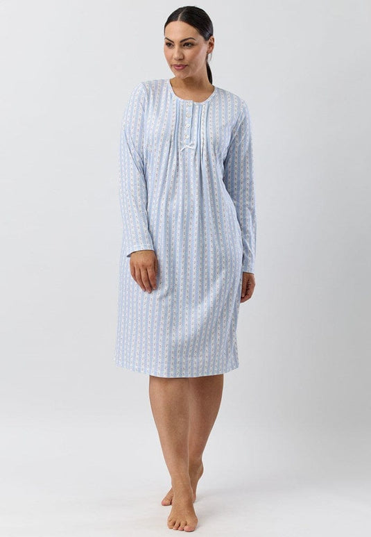 Schrank Womens Rose Stripe Nightie - Short Length