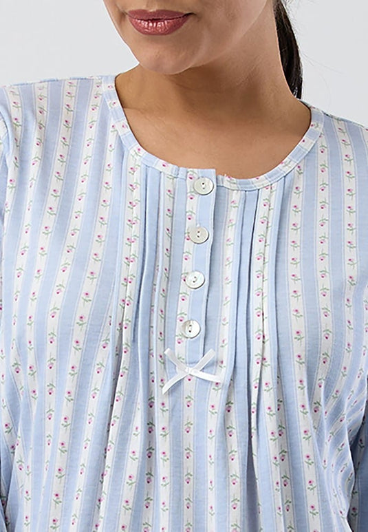 Schrank Womens Rose Stripe Nightie - Short Length