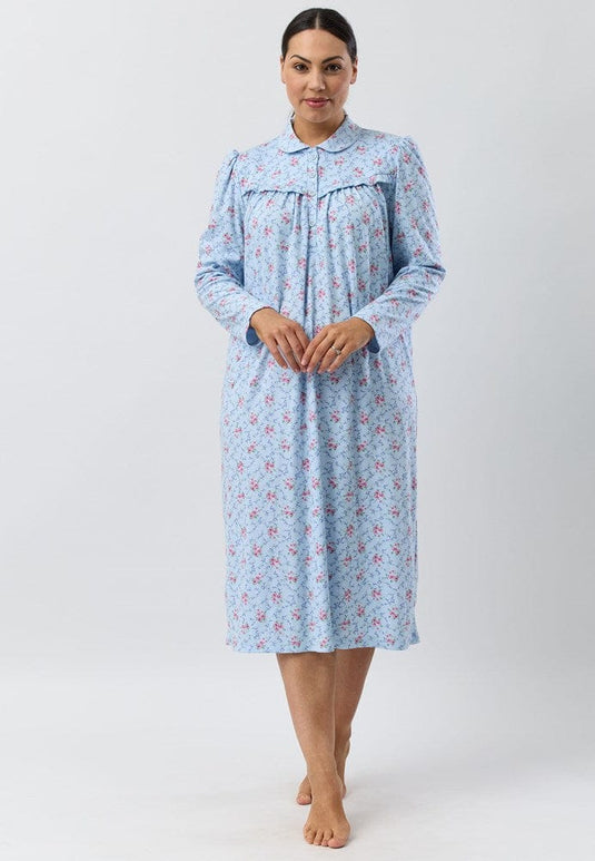 Schrank Womens Posy Collared Nightie - Mid Length