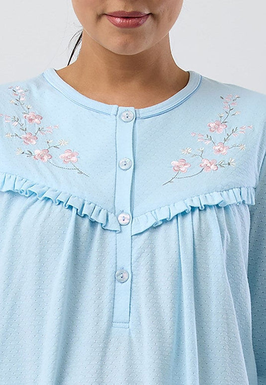 Schrank Womens Fleur Embroidered Nightie - Short Length
