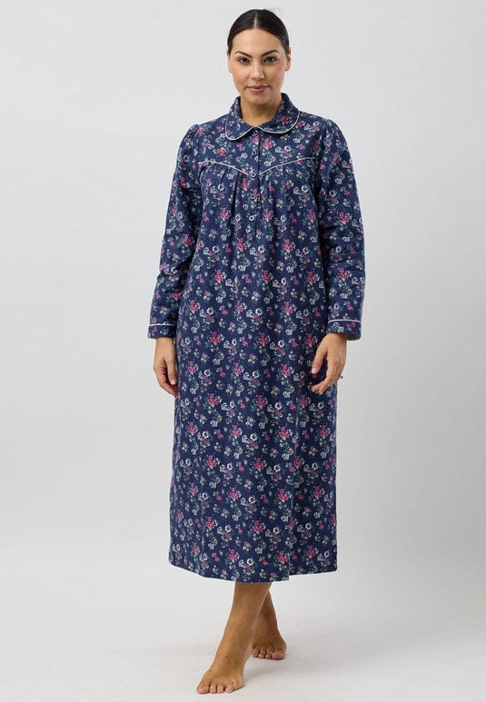 Schrank Womens Crab Apple Collared Nightie - Long Length