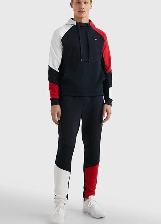 Tommy Hilfiger Mens Sport Colour Blocked Waffle Texture Hoody