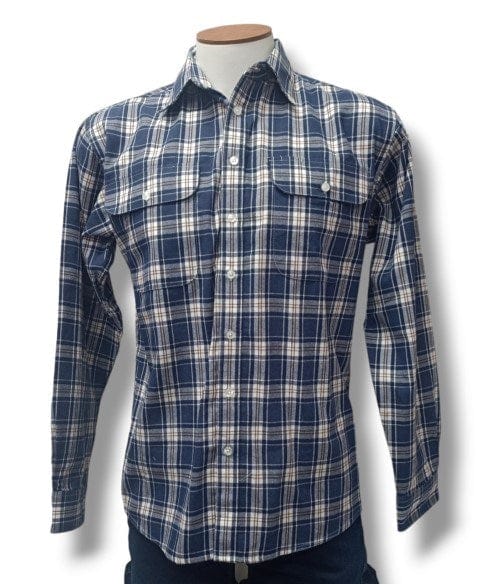 Bisley Mens Brushed Long Sleeve Medium Check - White