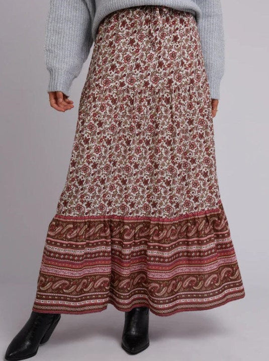 Allabouteve Womens Elle Floral Maxi Skirt
