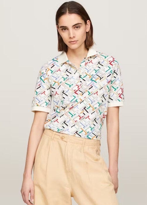 Tommy Hilfiger Womens TH Monogram Regular Polo