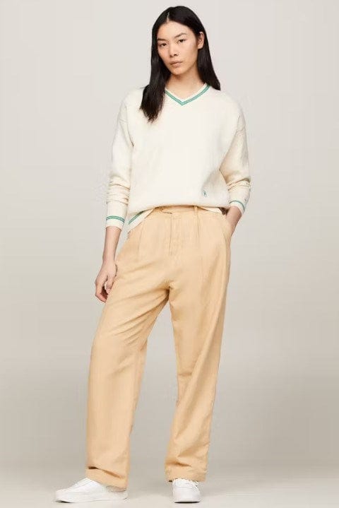 Tommy Hilfiger WomensTH Monogram Jacquard V-Neck Jumper