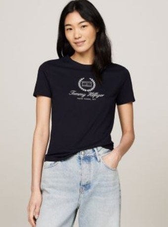 Tommy Hilfiger Womens Slim Flag Script T Shirt