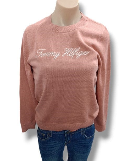 Tommy Hilfiger Womens Flag Script Crew