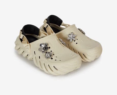 Crocs Jibbitz - Monochrome Silver Flowers 5 Pack