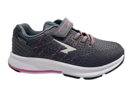 Sfida Weave - GV Kids Comfortable Lace Up Athletic & Adjustable Runner Shoes - Charcoal