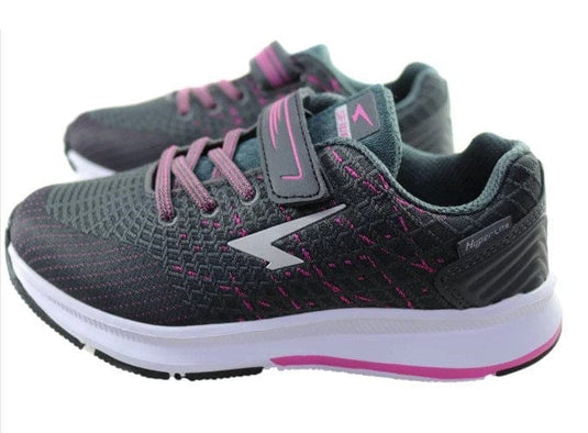 Sfida Weave - GV Kids Comfortable Lace Up Athletic & Adjustable Runner Shoes - Charcoal