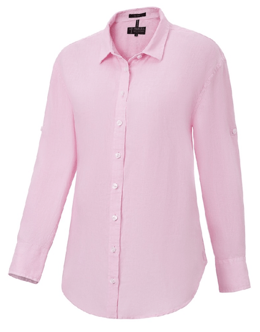 Pilbara Collection Womens Florence Classic Linen Shirt - Pink