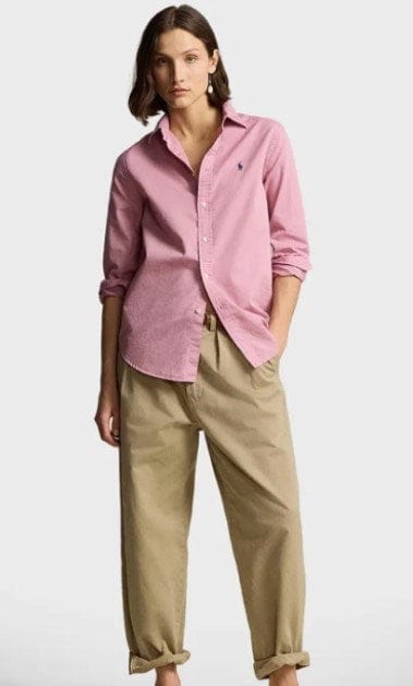 Ralph Lauren Womens Relaxed Fit Cotton Twill Shirt - Pink