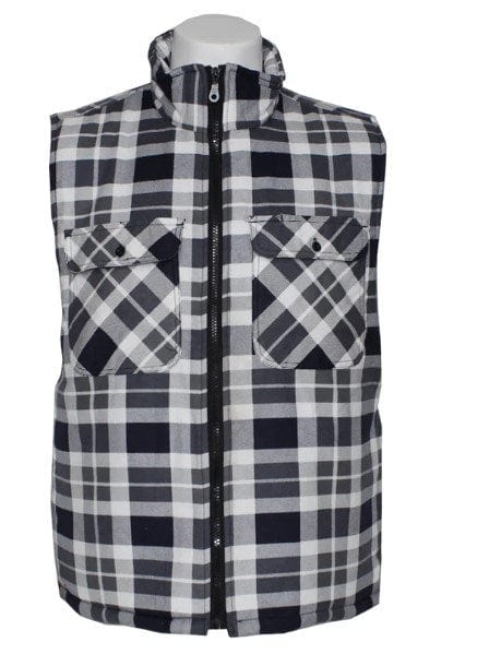 Pilbara Mens Flannelette Vest Quilted Front