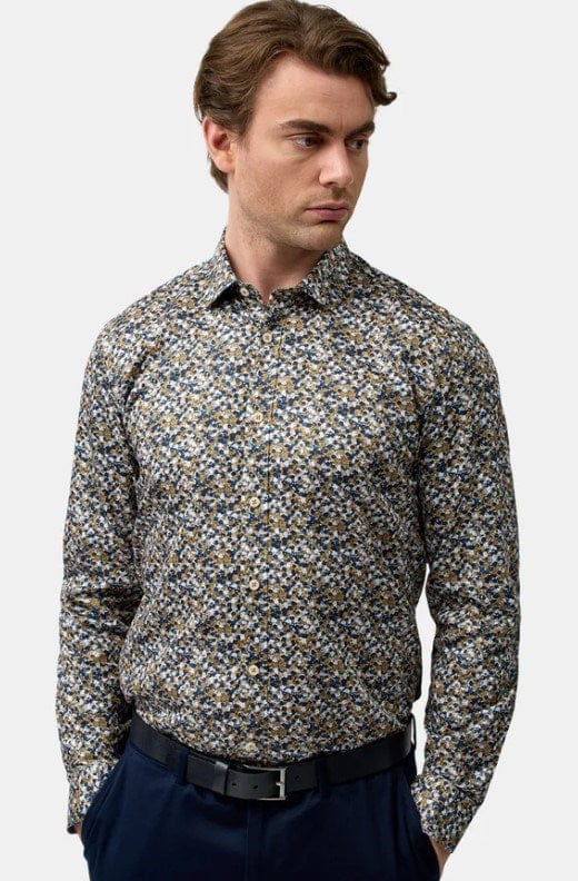 Brooksfield Mens Premium Gold Print X-Large Business Shirt