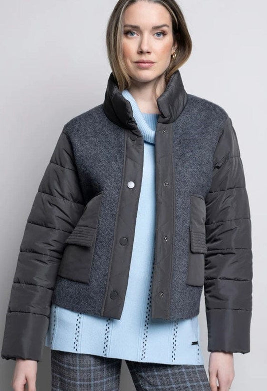 Picadilly Womens Stand Collar Button-Front Jacket