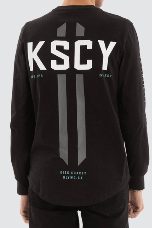 KSCY Mens Arcade Dual Curved Long Sleeve Tee