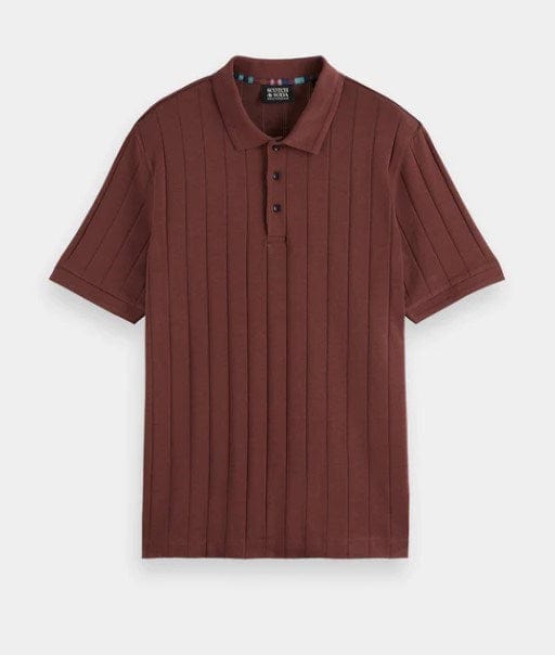 Scotch & Soda Mens Rib Knit Polo