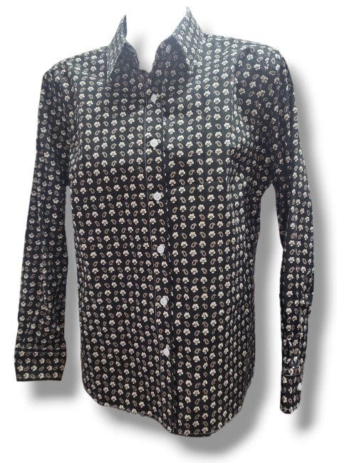 Country Classic Womens Long Sleeve Semi Classic Blouse With Trim