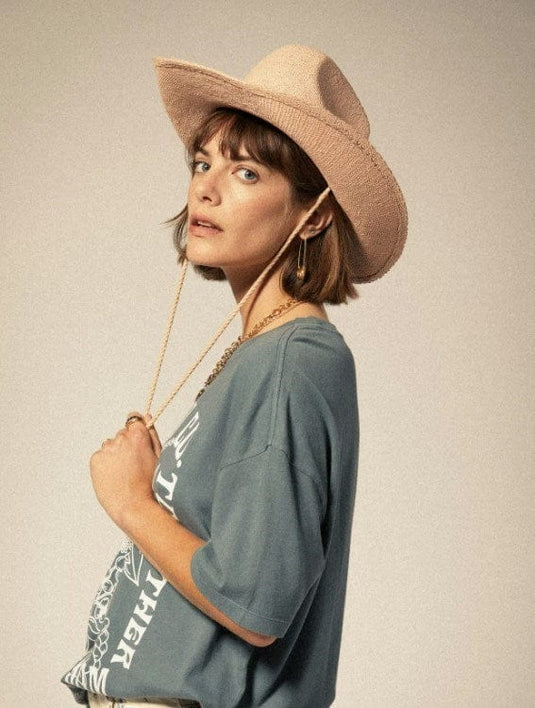 Brixton Austin Straw Cowboy Hat - Soft Pink