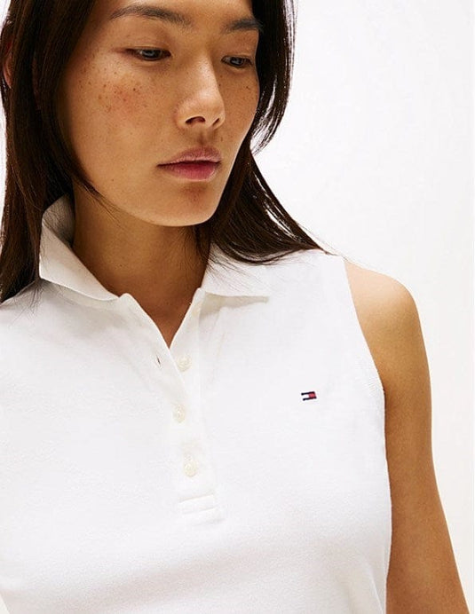 Tommy Hilfiger Womens 1985 Slim Fit Sleeveless Polo Shirt