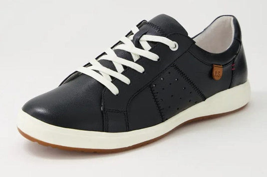 Josef Seibel Mens Caren 01 Black Leather Sneakers Shoes