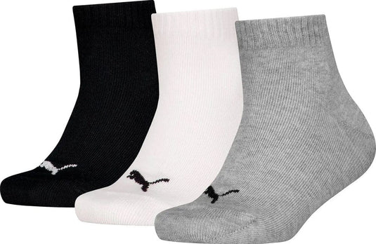 Puma Kids Plain Sneaker 3 Pack Socks - Grey/White/Black