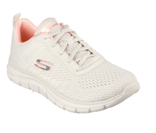 Skechers Womens Memory Foam Track New Staple Runners - Natural/Pink