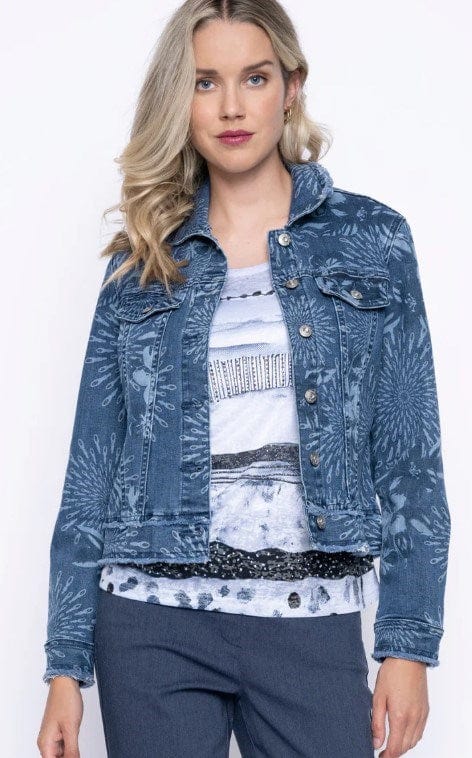 Picadilly Womens Printed Denim Jacket