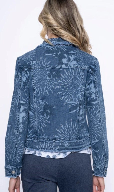Picadilly Womens Printed Denim Jacket