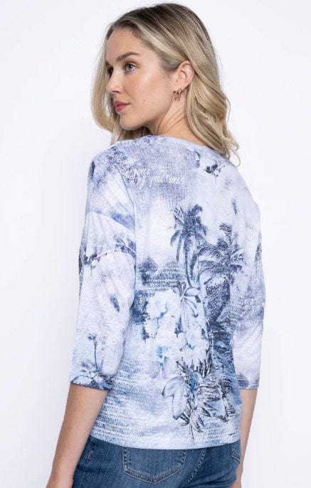 Picadilly Womens 3/4 Sleeve Printed Top