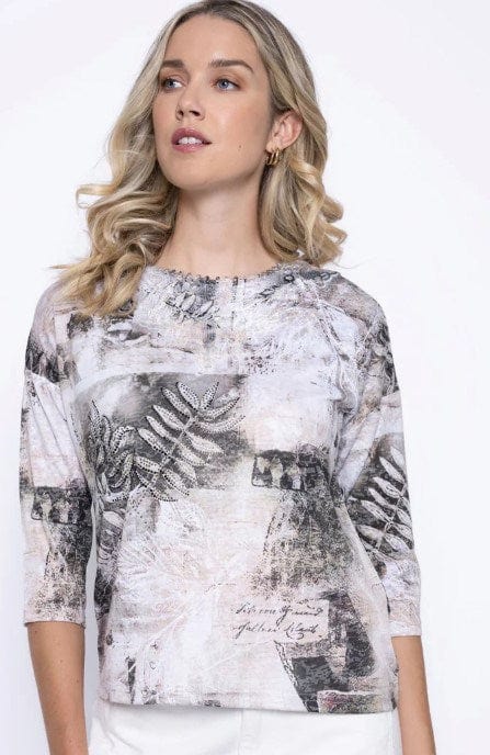 Picadilly Womens 3/4 Sleeve Custom Printed Top
