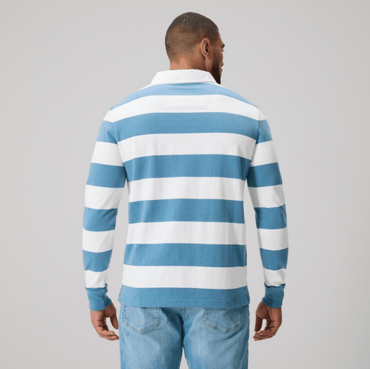 Canterbury Mens Yarn Dye Stripe Rugby AM - Provincial Blue