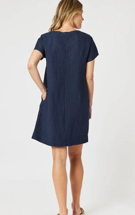 Gordon Smith Womens Lino Stitch Hem Detail Dress