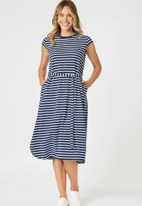 Gordon Smith Womens Nautical Stripe Print Dress