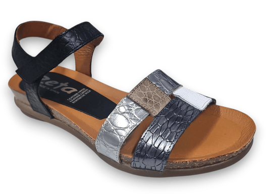Zeta Womens Rollo Multi Colored Sandal - Silver