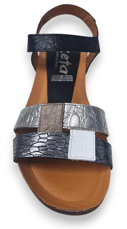 Zeta Womens Rollo Multi Colored Sandal - Silver