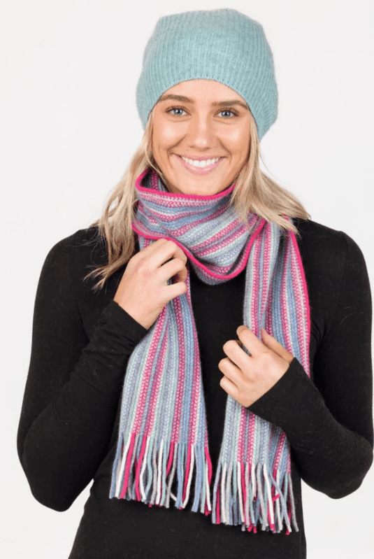 Native World Possum Merino Multi Striped Scarf