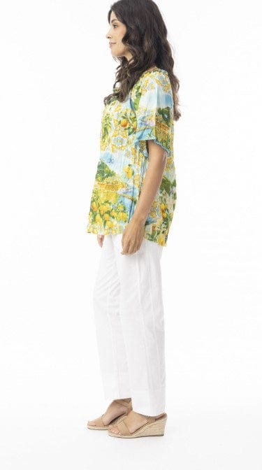 Orientique Womens Amalfi Top Frill Neckline